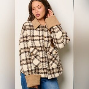 Buffalo Plaid Sherpa Jacket